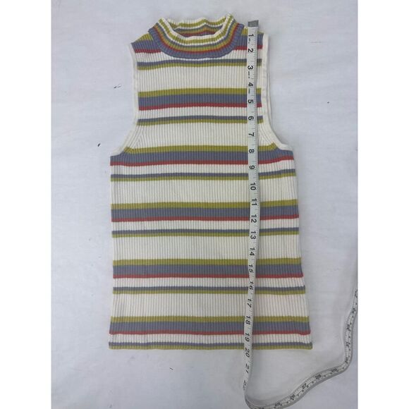 Anthropologie Moth Linen / Rayon Blend Knit Mock Turtleneck Tank Sweater - Small - Picture 7 of 7